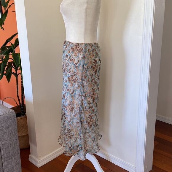 Vintage 90's Le Belle Floral Midi Skirt Size 11 - Picture 3 of 9